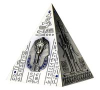 MAJORMENCH Modèle Pyramide Métallique Gris Moyen Tirelire Originale Vintage en Alliage Ornement Décoratif de Bureau et Salon Figurine Pyramidale de Collection pour Présent et Décoration