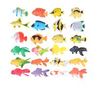 MAJORMENCH Modèles Miniatures de Poissons Tropicaux et Poissons Rouges en Plastique, Ensemble Éducatif de 24 Pièces pour Garçon et Filles D'âge Préscolaire, Jouets Aquatiques Réalistes