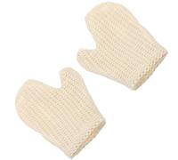 MAJORMENCH Moufles Exfoliants Corps 2 Pièces en Sisal Blanc, Design Moufle Léger, Gommage Corporel Soins Pendant le Camping Voyage