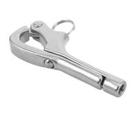 MAJORMENCH Mousqueton d’Amarrage pour Bateau en Acier Inoxydable 8mm, Manille à Œillet Fixe, Crochet Pélican à Dégagement Rapide pour Kayak et Voilier en Mer