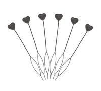 MAJORMENCH Outils de Coiffure Forme Cœur Ensemble de 6 en Plastique Noir Design Stylé et Pratique pour Tresser Cheveux, Accessoires Polyvalents pour Débutantes et Femmes