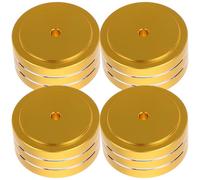 MAJORMENCH Patins Anti-Vibration en Alliage D'aluminium pour Enceintes Acoustiques, 4 Pièces 40mm X 20mm, Pieds Isolants Anneau en Caoutchouc Antidérapant, Accessoires pour Amplificateur