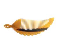 MAJORMENCH Peigne Antistatique en Corne de Bœuf de Feuille, Portable et Délicat, pour Cheveux Fins et Bouclés, Calme L'esprit, Présent pour Femmes et Hommes Couleur Couleur Aléatoire