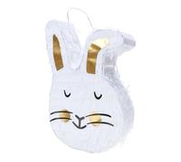 MAJORMENCH Piñata Lapin en Papier Blanc Suspendue Décorative pour Fête de Pâques, Décoration Adorable et Unique Apparence Dessin Animé pour Portes et Ambiance Festive