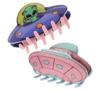 MAJORMENCH Pinces à cheveux petites 2 pièces en plastique avec motif extraterrestre - accessoires pour cheveux fins femmes - pinces décoratives et faciles à utiliser