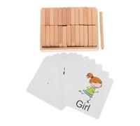 MAJORMENCH Planche Double Face pour Tracer Lettres Majuscules et Minuscules en Bois Jeu D’Alphabet Éducatif en Bois Blocs D’Orthographe Cartes D’Apprentissage pour Garçon et Filles en