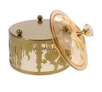 MAJORMENCH Plateau de Service en Fer Or pour Collations et Fruits Secs, Style Moyen-oriental Décoratif, Pratique pour Table de Dîner et Vie Quotidienne