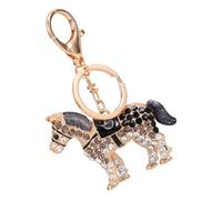 MAJORMENCH Porte-clés Cheval en Alliage de Zinc Orné de Cristaux Noir Décoratif Multifonction pour Pendentif de Paquet ou Porte-clés Élégant