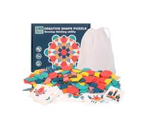 MAJORMENCH Puzzle Éducatif en Bois 180 Pièces pour Garçon et Filles Jeu de Reconnaissance des Formes Géométriques D’Apprentissage Précoce Créatif pour Développer Intelligence et