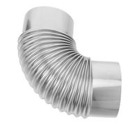 MAJORMENCH Raccord Coudé Inox Double Paroi 60/110 90° pour Conduit de Poêle à Bois, Tuyau D’évacuation Cheminée Anti-fuite, Connecteur Ventilation Compact pour Chauffage Résidentiel