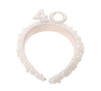 MAJORMENCH Serrage-tête Élégant en Imitation de Perles Blanc pour Femmes et Filles, Adapté à Tous Types de Coiffures, pour Événements Formels et Anniversaire 40 Ans