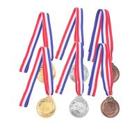 MAJORMENCH Set de Médailles de Récompense Sportive en Alliage de Zinc Lot de 6 avec Rubans Finition Brillante pour Garçon et Filles et Adultes pour Marathons et Événements de Club