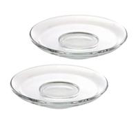 MAJORMENCH Soucoupe en Verre Ronde Transparente 2 Pièces pour Service à Thé Réutilisable