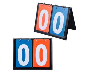 MAJORMENCH Tableau D'affichage de Basketball Portable 2 Chiffres Double Face Bleu et Rouge, Compteur de Score Manuel pour Compétitions Scolaires et Tournois, Suivi des Scores Sportifs Facile