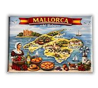 Majorque Aimant de réfrigérateur - Souvenir - Carte de l'île avec points forts - Îles Baléares - Points forts de Majorque Aimant photo 030126