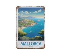 Majorque Espagne,Vintage Métal Signe D'Étain pour la Maison Cuisine Ferme Jardin Garage Décoration Murale(15x30cm)6x12 inch-J96