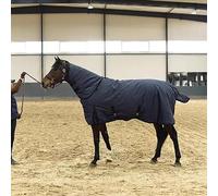 MaJu Couverture de Paddock Détachable à Col Haut Tapis pour Chevaux 300g de Garniture Chaude Et Imperméable,Bleu(Size:125cm)