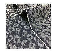 MaJu Tissu de Jean Jacquard Léopard Coton Denim Délavé Tissu de Matériaux de Couture pour Les Pantalons, Les Robes, Les Shorts et Les Bricolages (Largeur: 150 cm)(Color:3#)