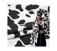 MaJu Tissu en Coton Imprimé Vache Noir Blanc Tissu Sergé à Imprimé Animal Matériel de Couture pour Bricolage Artisanat Jeans Robe Chemise Patchwork Couture Décoration Maison(Size:2.5x1.5 m)