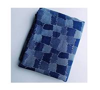 MaJu Tissu en Coton Tissu Denim Délavé à Carreaux Matériel de Couture Textiles de Maison pour Pantalon Robe Jupe Vêtements Bricolage Couture(Largeur: 160cm)(Size:2 m,Color:Bleu)