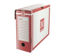 Majuscule-boite Archive 34x 25 Dos 10cm Rouge - Paquet De 25