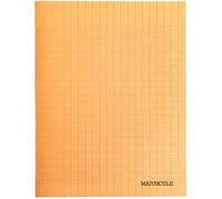 MAJUSCULE Cahier piqué 48 pages 24x32 Séyes couverture polypropylène orange