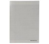 Majuscule-cahier Piqûre 96p Couverture Polypropylène Gris A4 Grand Carreaux 90g