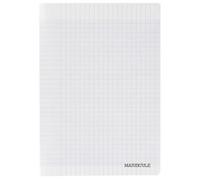 Majuscule-cahier Piqûre 96p Couverture Polypropylène Incolore A4 Grand Carreaux 90g