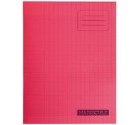 Majuscule-cahier Piqures Grand Carreaux Polypropylene 17x22 96p 90g Rouge