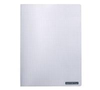 Majuscule Cahier reliure agrafée papier petits carreaux couverture polypropylène A4 incolore