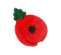 Mak Broche coquelicot avec feuille en feutre rouge