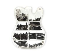 MAKA Assortiment de vis de guitare avec boîte de rangement en acrylique personnalisée pour chevalet de guitare électrique, micro, pickguard, accordeur, interrupteur, plaque de manche, avec ressorts,
