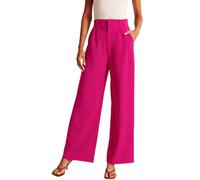 makabaky Pantalon Large Femme Taille Haute Poches Fluide Été Bureau Travail | Palazzo,Plissé,Pinces,Chic,Élégant,Tailleur,Confortable,Casual,Quotidien,Loisirs,Sorties,Printemps,Automne,Hiver,Ample