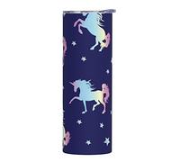 Makachen Tasse à café isotherme en acier inoxydable avec motif licorne - 591 ml - Pour la maison, le bureau, le sport, les fêtes, les cadeaux