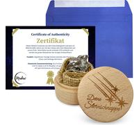 Makai Météorite Étoile filante Corps céleste env. 15 g avec boîte en bois et certificat d'authenticité