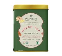 Makaibari Holiday Edition Thé vert aux épices au gingembre certifié USDA Premium Green Tea Anti oxydants Boîte booster immunité 100 g