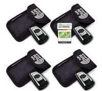 MakakaOnTheRun Keyless Go Lot de 4 étuis de Protection pour clés de Voiture avec 2 Compartiments de Protection RFID pour Toutes Les Voitures de l'UE, d'Asie et d'Amérique - Noir
