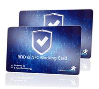 MakakaOnTheRun Lot de 2 Cartes de Blocage RFID pour éviter Le vol de données et Les paiements Non autorisés par Cartes de crédit, Cartes de débit et Cartes d'identité. 1 Seule Carte Suffit pour