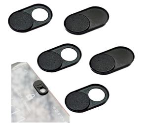 MakakaOnTheRun Lot de 5 caches de caméra pour téléphone portable Android, iPhone, iPad, tablette, MacBook, ordinateur portable (noir) (5 caches de caméra de téléphone portable 7 mm en métal
