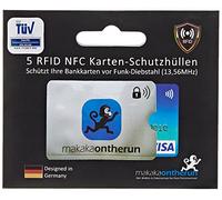 MakakOnTheRun MakakaOnTheRun RFID NFC Lot de 5 étuis pour Cartes bancaires Noir