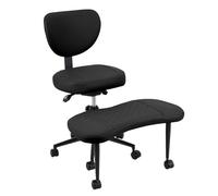 Makamsui Chaise de Yoga, Chaise méditation avec Dossier Ergonomique, chaises Bureau à Jambes croisées roulettes, Genoux pour Les Jeux d'étude Yoga Domicile, Soutien Lombaire Hauteur Noir