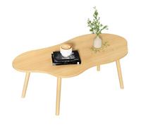 Makamsui Table basse nuage, petites tables basses modernes pour petit espace, table basse moderne du milieu du siècle, table basse minimaliste pour salon, maison, bureau, couleur bois, 120 cm