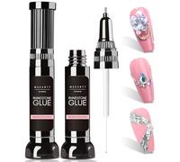Makartt 2pcs Rhinestone Glue Gel 3d Nail Art, Colle Strass Ongle, Stylo De PréCision De Colle à Ongles Transparent Super Fort AdhéSif Gel 3d Breloques Fleurs (8ml)
