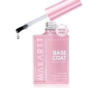 Makartt Base Coat 15ml - Base Coat Gel UV Hema-Free, Facile à Retirer, Base Coat Semi Permanent, Sans Lime, Sans Abîmer, Pour Ongles Fins & Fragiles, Nécessite Lampe UV/LED, Débutant-Friendly