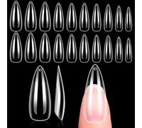 Makartt Capsule Americaine Ongle - 500Pcs Capsules Ongles Faux Ongles Appuyez Sur Les Bouts d'ongles en Acrylique avec Sac (Talon moyen)