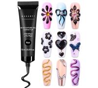 Makartt Gel 3D Nail Art - Blanc Rhinestone Glue Multifonctionnel pour Ongle, Colle à Ongles Transparent UV LED pour Charms DIY Design Sculpture Styling dans la Maison