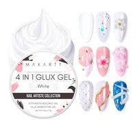 Makartt Gel Construction Ongle UV - Solide 4 en 1 Gel 3D Nail Art Ongles Constructeur, 15 ml Nail Rhinestone Glue Gel Ongle pour les en Acrylique, Builder Gel Ongles Soft Lampe UV/LED Requise