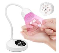 Makartt Lampe à ongles LED - Lampe UV Gooseneck pour ongles en gel sans fil - Rechargeable USB 30 W - Avec capteur automatique - 4 réglages de minuterie - Lampe de séchage rapide pour vernis à ongles