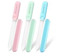 Makartt Lime à ongles en verre - Lime à ongles en verre pour ongles naturels - Double face - Réutilisable - Tampon à ongles sablé avec étui pour façonner et finition lisse - Lime à ongles portable