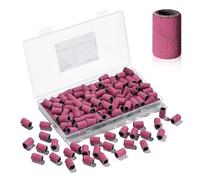 Makartt Lot de 100 bandes abrasives pour perceuse à ongles - Bandes de ponçage pour forets #240 Grain moyen pour enlever et façonner les ongles en acrylique, plus épais et durable, rose